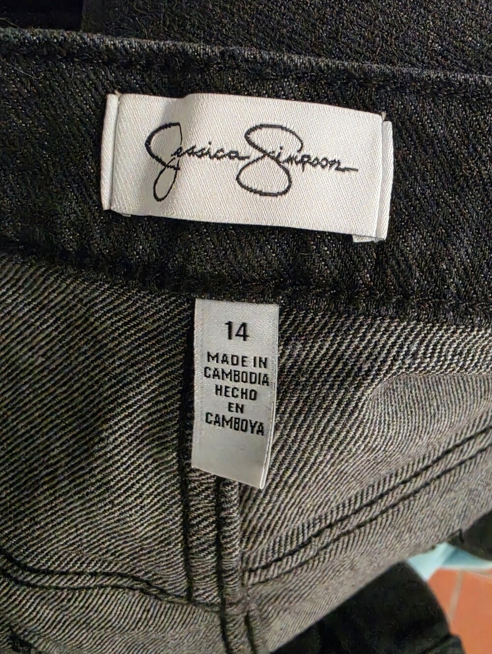 Jessica Simpson Washed Black Cargo Jeans - Picture 9 of 14